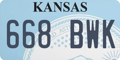 KS license plate 668BWK
