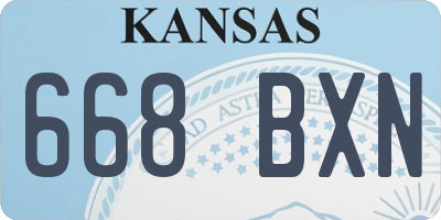 KS license plate 668BXN