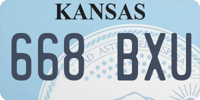 KS license plate 668BXU