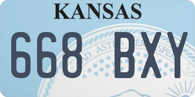 KS license plate 668BXY