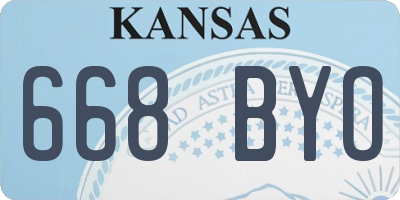 KS license plate 668BYO
