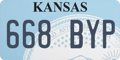 KS license plate 668BYP