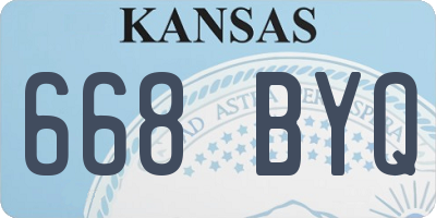 KS license plate 668BYQ