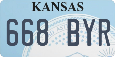 KS license plate 668BYR