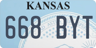 KS license plate 668BYT