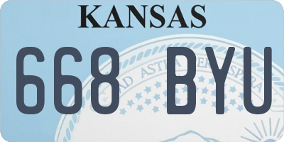 KS license plate 668BYU