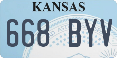 KS license plate 668BYV