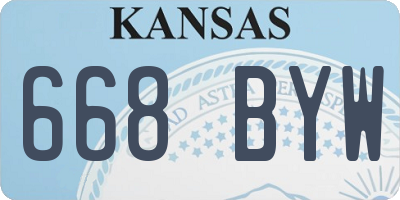 KS license plate 668BYW