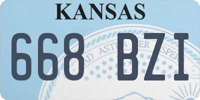 KS license plate 668BZI