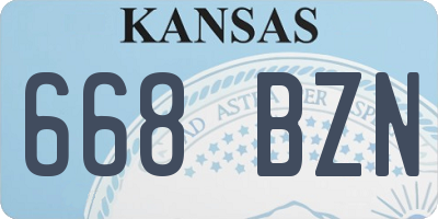 KS license plate 668BZN