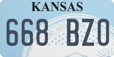 KS license plate 668BZO