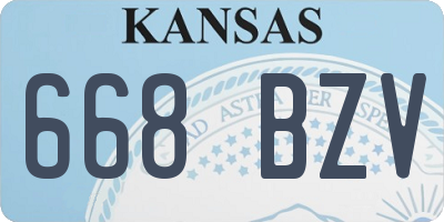 KS license plate 668BZV