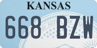 KS license plate 668BZW