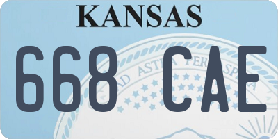 KS license plate 668CAE
