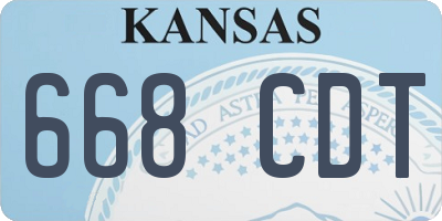 KS license plate 668CDT