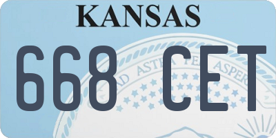 KS license plate 668CET