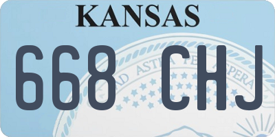 KS license plate 668CHJ