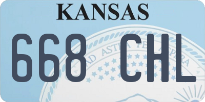 KS license plate 668CHL