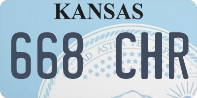 KS license plate 668CHR