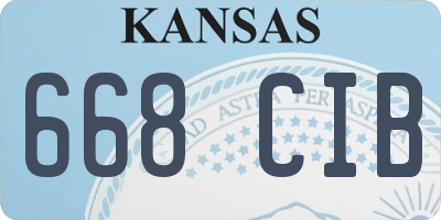 KS license plate 668CIB