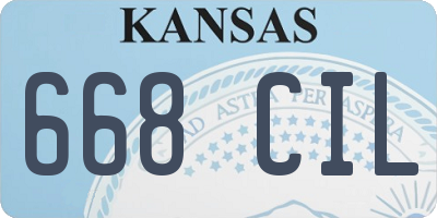 KS license plate 668CIL