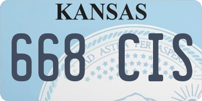 KS license plate 668CIS