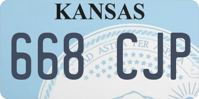 KS license plate 668CJP