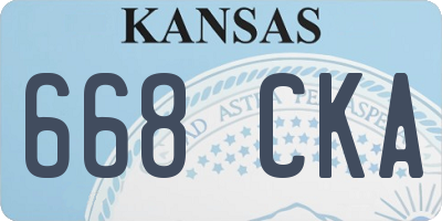 KS license plate 668CKA