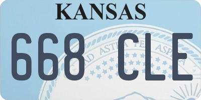 KS license plate 668CLE