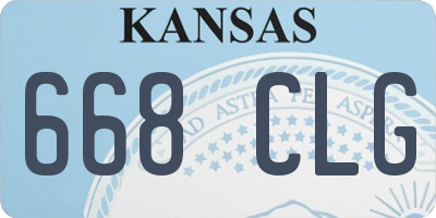 KS license plate 668CLG