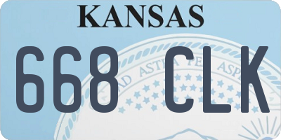 KS license plate 668CLK