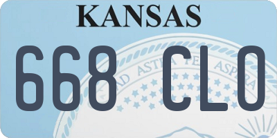 KS license plate 668CLO