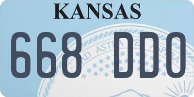 KS license plate 668DDO