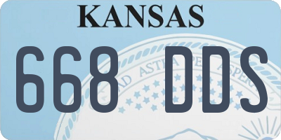 KS license plate 668DDS