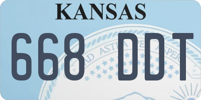 KS license plate 668DDT