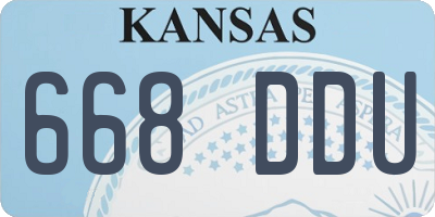 KS license plate 668DDU