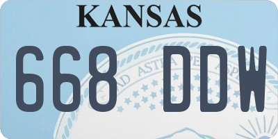 KS license plate 668DDW