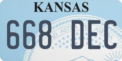 KS license plate 668DEC