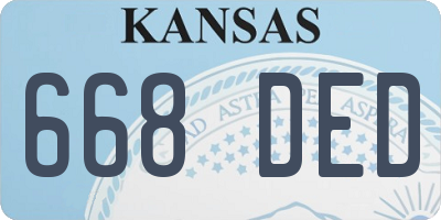 KS license plate 668DED