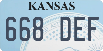 KS license plate 668DEF