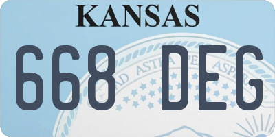 KS license plate 668DEG