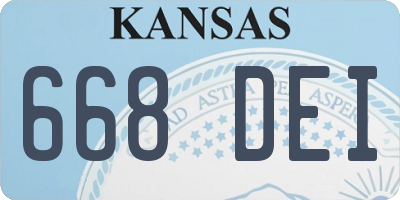 KS license plate 668DEI