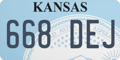 KS license plate 668DEJ