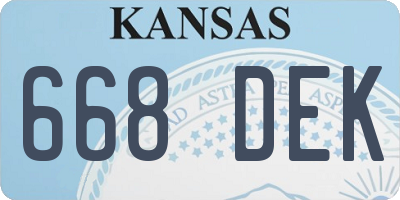 KS license plate 668DEK