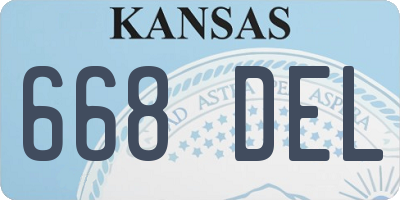 KS license plate 668DEL