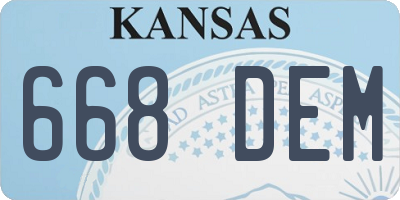KS license plate 668DEM