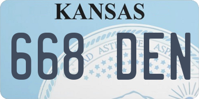 KS license plate 668DEN