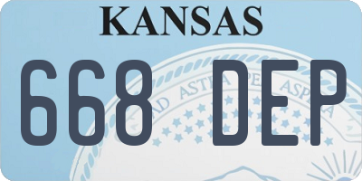 KS license plate 668DEP