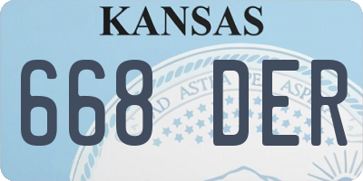 KS license plate 668DER