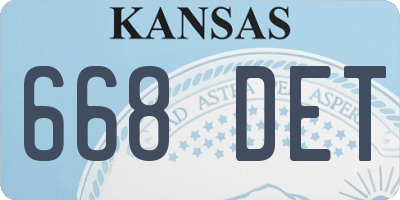 KS license plate 668DET